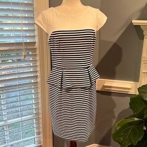 Ivy + blu striped peplum dress size 10